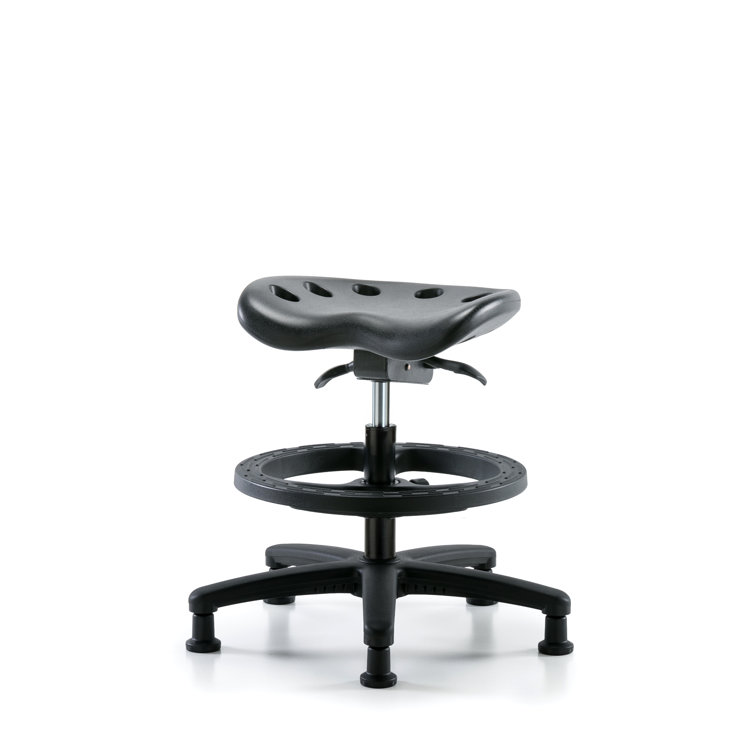 Inbox Zero Adjustable Height Ergonomic Lab Stool with Footring Pedestal